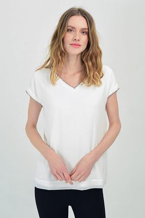 بلوز سفید زنانه ساده Hanna