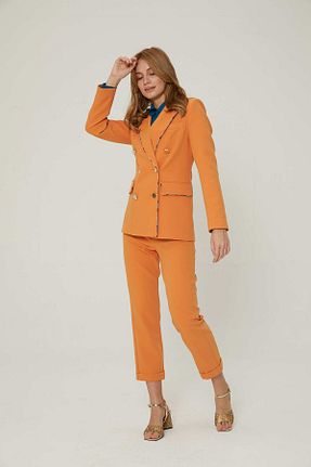 کت بلیزر نارنجی زنانه پلی ویسکون METANİA - کد 357833879
