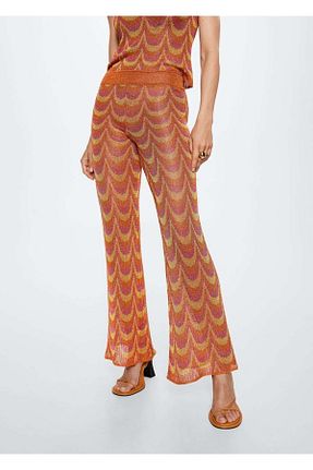 شلوار نارنجی زنانه تریکو MANGO - کد 296617620