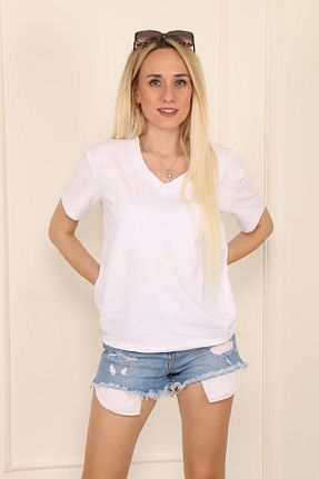 تیشرت سفید زنانه رگولار Sıvoza - کد 277403713