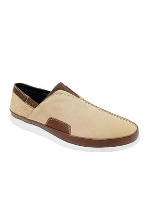 کفش کژوال بژ مردانه چرم خالص COPACABANA - کد 635378159