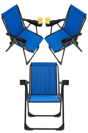صندلی کمپ آبی فلزی 3