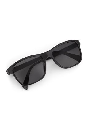 عینک آفتابی مشکی مردانه 54 UV400 پلاستیک مات مستطیل کد 635559506