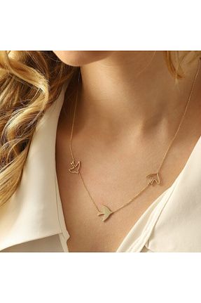 گردنبند نقره طلائی زنانه 925 عیار GÜMÜŞ - کد 635337685