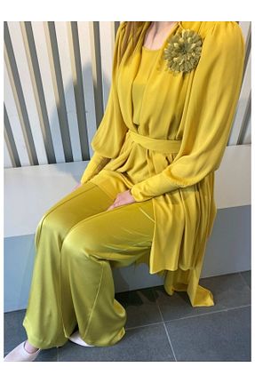 ست بالاتنه و پائین تنه زرد زنانه بافتنی yeşim özcan - کد 283948733
