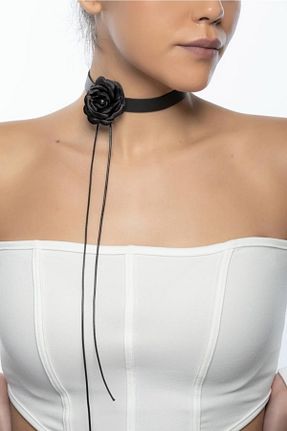 گردنبند جواهر مشکی زنانه چرم DENİZ TASARIM - کد 124932569