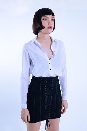 دامن مشکی زنانه پارچه BERFUĞ KIRAN - کد 636587597