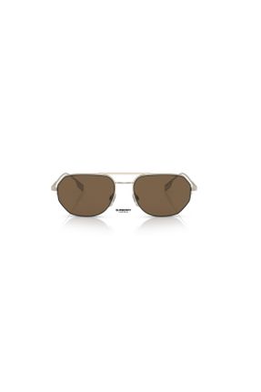 عینک آفتابی بژ مردانه 59+ UV400 ترکیبی مات هندسی کد 460816604