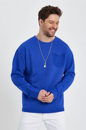 سوئیشرت آبی مردانه ساده BABBOSS - کد 637203699