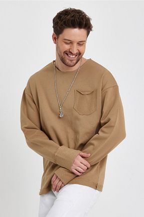 سوئیشرت قهوه ای مردانه ساده BABBOSS - کد 637233727