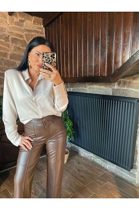 شلوار قهوه ای زنانه رگولار Millagros feel good with us - کد 636280073