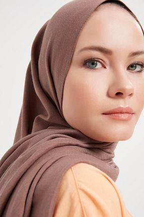روسری قهوه ای پنبه پلی استر Gülsoy - کد 636394420