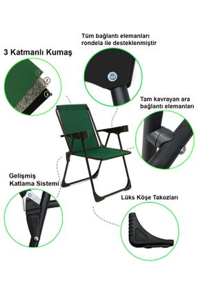 صندلی کمپ سبز فلزی ست چهار تائی کد 637923932