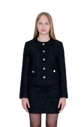 کت مشکی زنانه Fitted almesta - کد 637882728