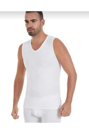 تی شرت سفید مردانه اسلیم فیت یقه هفت مودال- پنبه کد 638124377