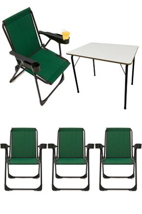 صندلی کمپ سبز فلزی ست چهار تائی کد 637923932