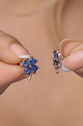 گوشواره نقره آبی زنانه 925 عیار NEREZE - کد 638041771