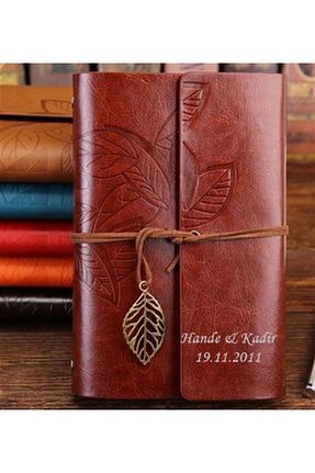 دفتر قهوه ای چرم وگان gifttime - کد 637298217