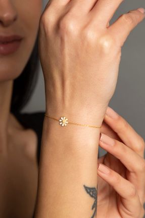 دستبند نقره طلائی زنانه کد 637391815