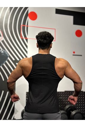 رکابی اسپرت مشکی مردانه پنبه - الاستین Muscle Station - کد 356792446