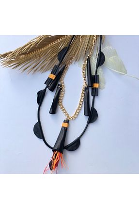گردنبند جواهر مشکی زنانه چرم AGG TASARIM - کد 58724252