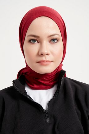 روسری زرشکی پنبه پلی استر Gülsoy - کد 639871485