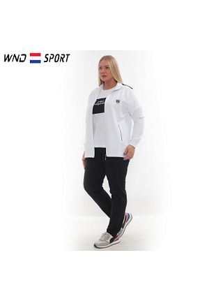 ست گرمکن سایز بزرگ سفید زنانه پنبه ای WND SPORT - کد 639930039