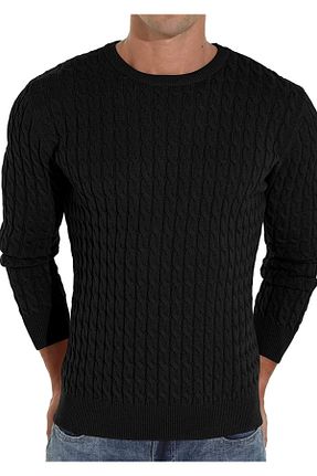 پلیور مشکی مردانه ساده youknitwear you - کد 639276055