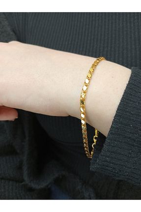 دستبند طلا زرد زنانه 14 عیار AS 2 KUYUMCUSU - کد 640012206