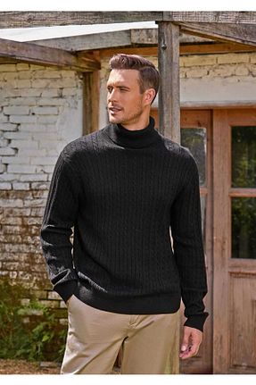 پلیور مشکی مردانه ساده youknitwear you - کد 640492224