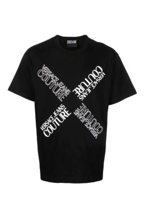 تی شرت مشکی مردانه ریلکس یقه گرد طراحی کد 640496718