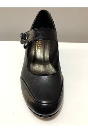 کفش پاشنه بلند کلاسیک مشکی زنانه چرم خالص Tuğra Shoes - کد 639327120