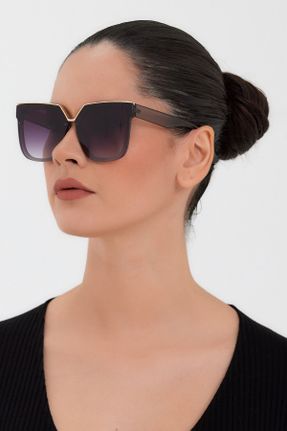 عینک آفتابی بنفش زنانه 50 UV400 ترکیبی سایه روشن مستطیل کد 119167159