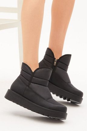 بوت برفی مشکی زنانه چرم مصنوعی STOKS SHOES STORE - کد 640411851