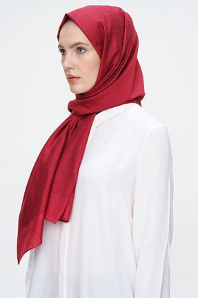 روسری زرشکی پلی استر Aker - کد 84861174