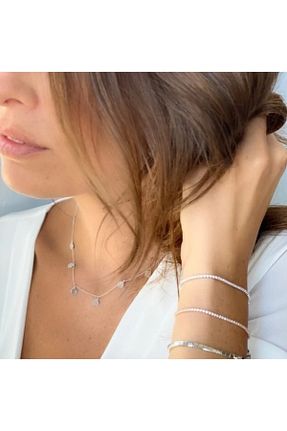 گردنبند نقره سفید زنانه 925 عیار bigakan - کد 84943365