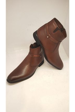 بوت / نیم بوت قهوه ای مردانه چرم خالص Burç - کد 85505134