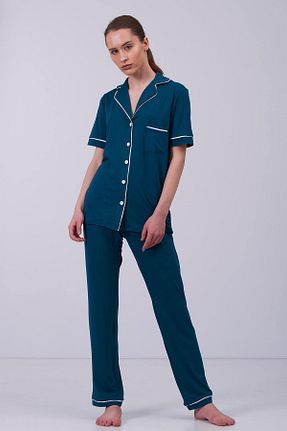 ست لباس راحتی آبی زنانه ساده Moda Clubu - کد 85482459