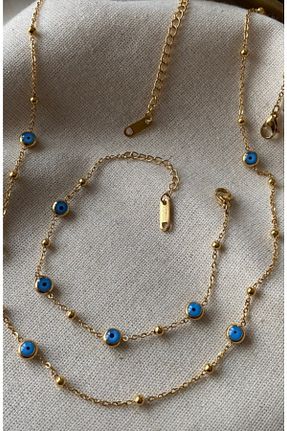 گردنبند استیل ( فولاد ) صورتی زنانه استیل (فولاد) Goldline - کد 639665210