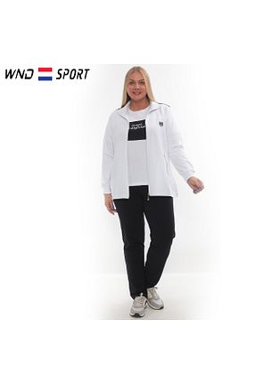 ست گرمکن سایز بزرگ سفید زنانه پنبه ای WND SPORT - کد 639930039
