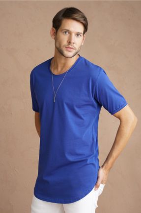 تی شرت آبی مردانه رگولار یقه گرد تکی بیسیک کد 270985196
