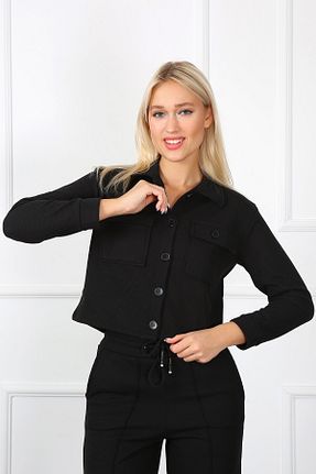 ست بالاتنه و پائین تنه مشکی زنانه بافتنی Genel Markalar - کد 474789901