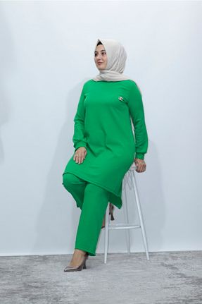 ست بالاتنه و پائین تنه حجاب سبز زنانه گشاد Zey&Ka Butik - کد 385197395