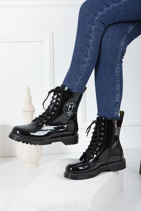 بوت / نیم بوت مشکی زنانه چرم مصنوعی Trendpink - کد 641284591
