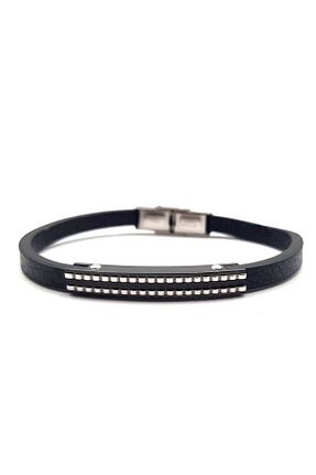 دستبند استیل (فولاد) مشکی مردانه استیل (فولاد) Welch - کد 641362272