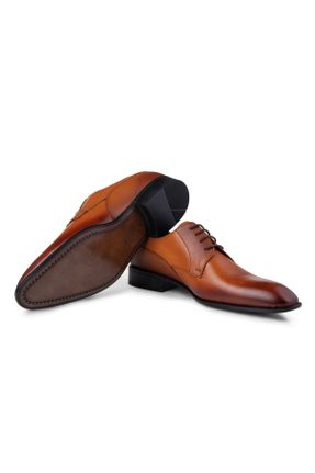 کفش کلاسیک قهوه ای مردانه چرم طبیعی پاشنه کوتاه ( 4 - 1 cm ) پاشنه ساده کد 117348355