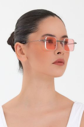 عینک آفتابی سبز زنانه 50 UV400 فلزی مات هندسی کد 263681542