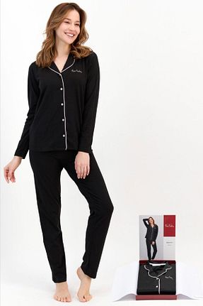 ست لباس راحتی مشکی زنانه ساده Pierre Cardin - کد 641186850