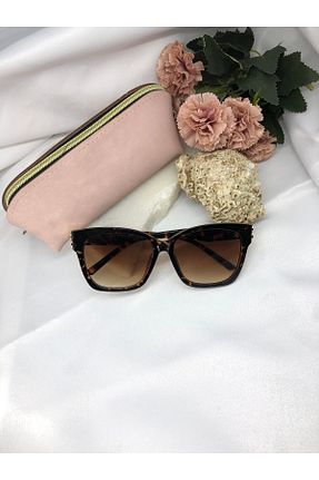 عینک آفتابی قهوه ای زنانه UV400 Di Caprio - کد 641484387