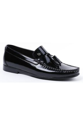 کفش لوفر مشکی مردانه چرم طبیعی پاشنه کوتاه ( 4 - 1 cm ) کد 641787431